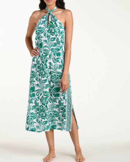 La Blanca Botanical Brocade Knotted Halter Dress (More Colors Available) - LB6CC67