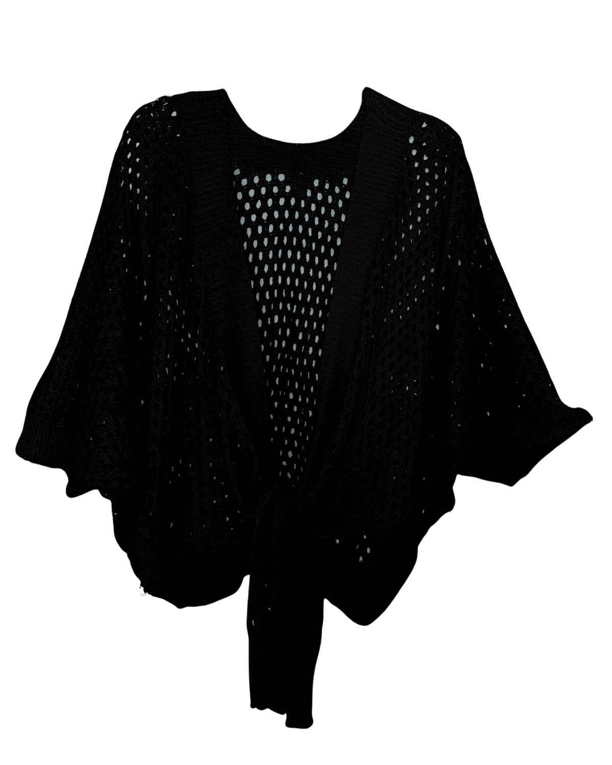 JC Sunny Eyele Open Knit Metallic Cardigan with Front Tie - JC063344