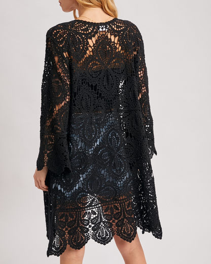 BluIvy Crochet Open Front Bell Sleeved Cardigan (More Colors Available) - C01990