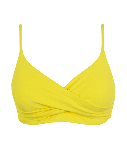 Sunsets Solids Pineapple Crepe Lyla Bralette Top - 619T