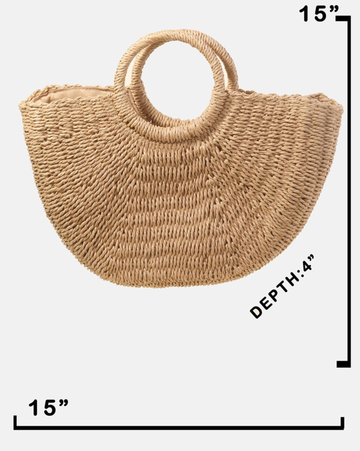 Fame Half Moon Straw Tote (More Colors Available) - MMA4018