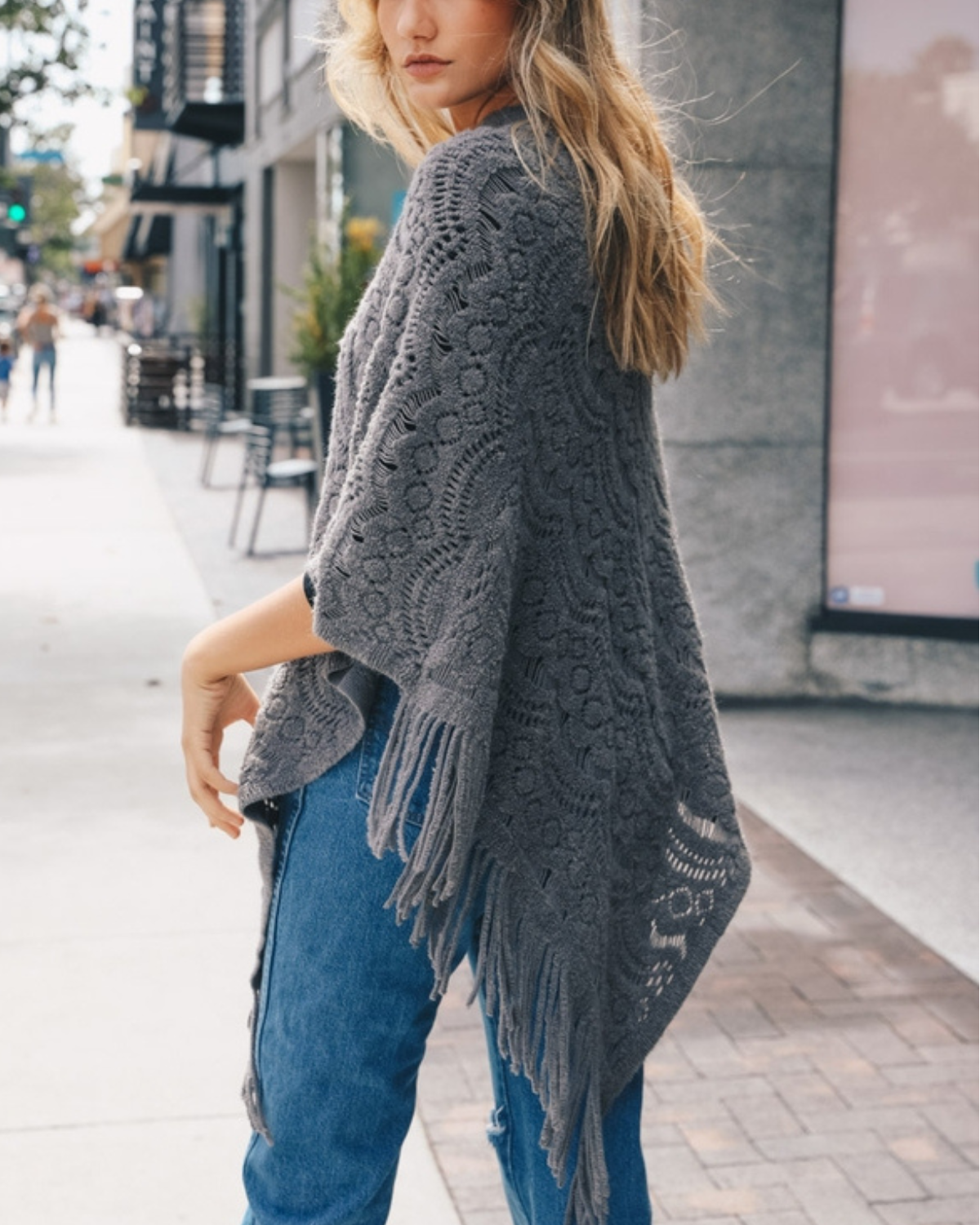 Leto Scallop Lace Poncho (More colors available) - Yp-3935