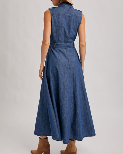 BluIvy Denim Maxi Dress - D01295