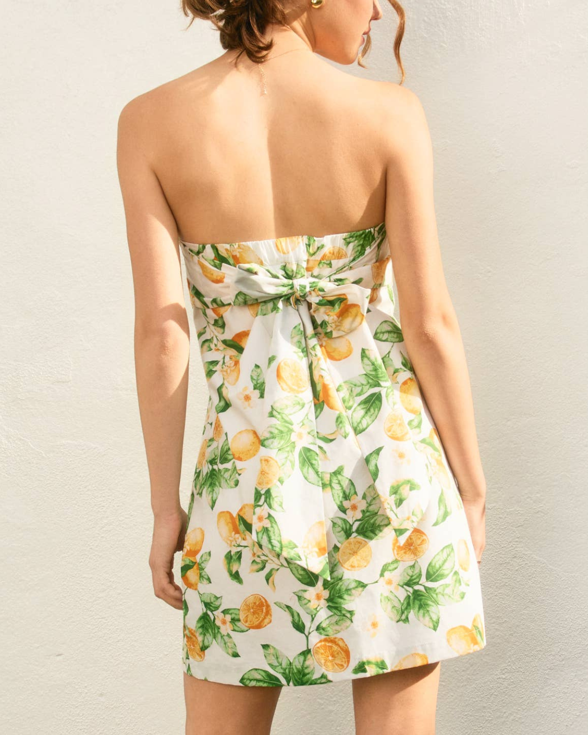 Dress Forum Lemon Strapless Tie Back Mini Dress - Fd12562-P2067