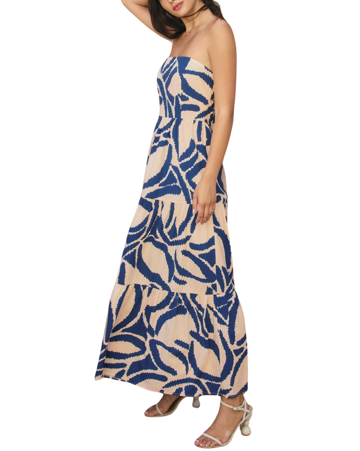 Dress Forum Tide and Seek Strapless Tiered Maxi Dress - Fd12725-P1957