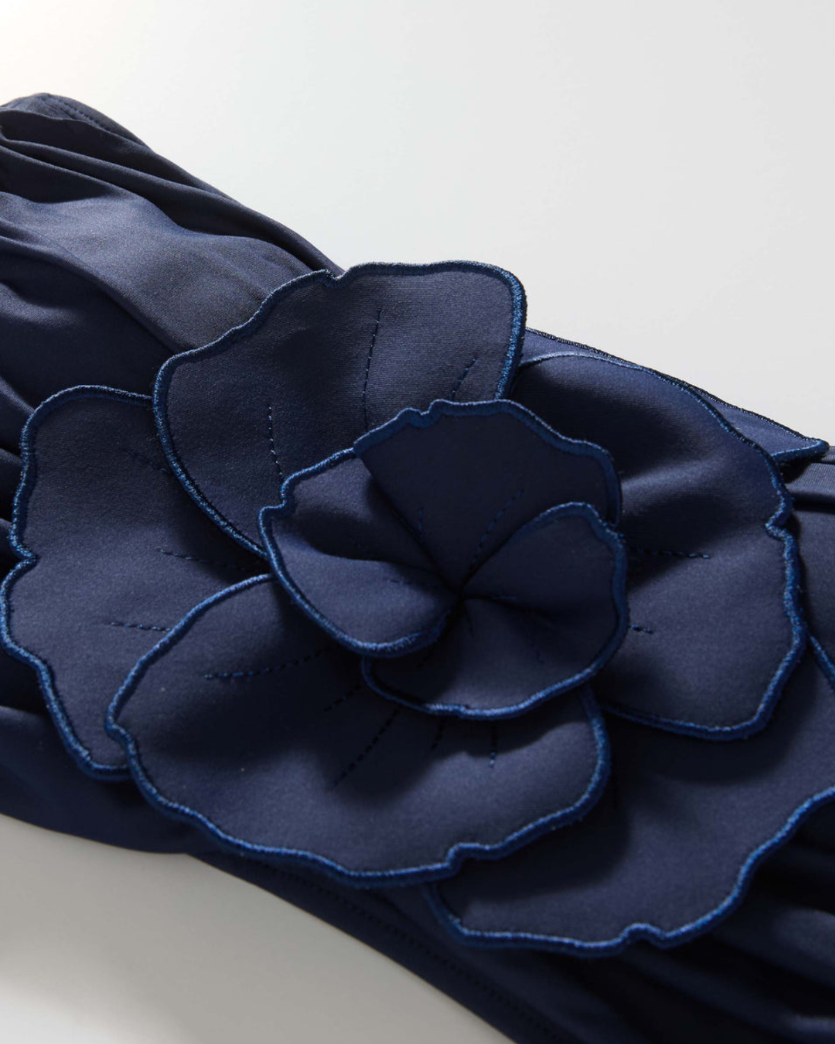 Carmen Marc Valvo Solids Flower Applique Bandeau Crop Top (More Colors Available) - C7G380