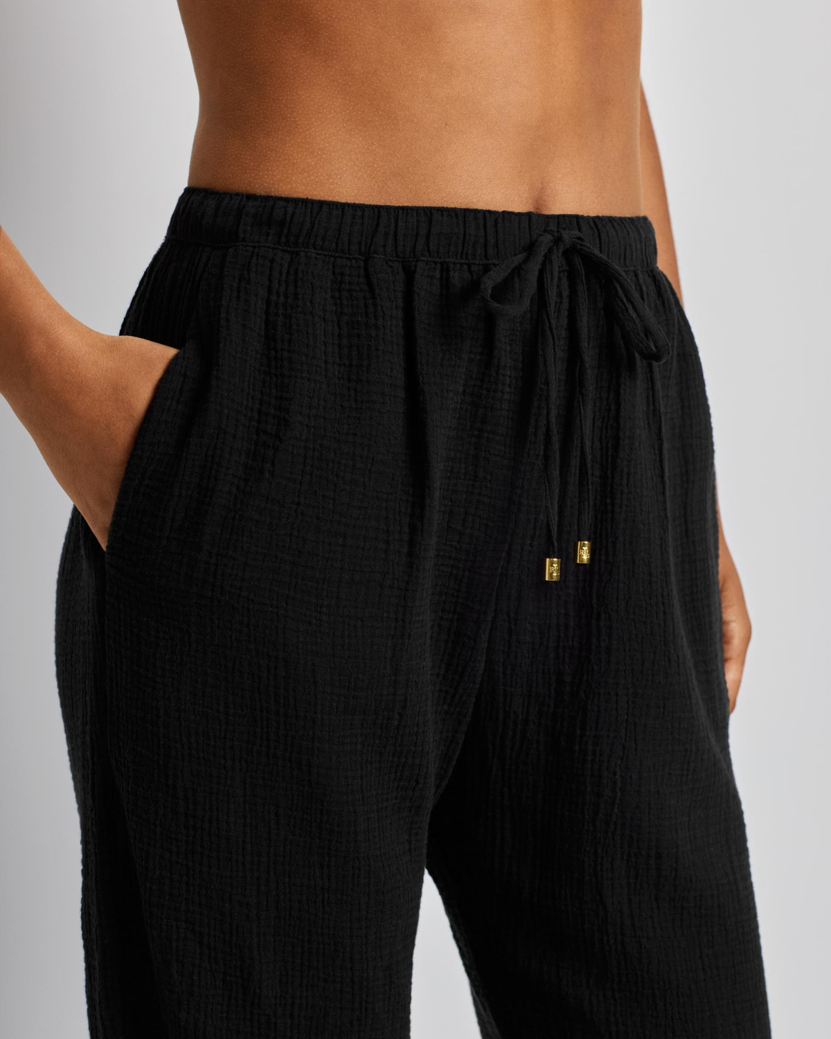 Lauren Ralph Lauren Beachwear Cotton Gauze Drawcord Pant Cover Up (More Colors Available) - 20417190