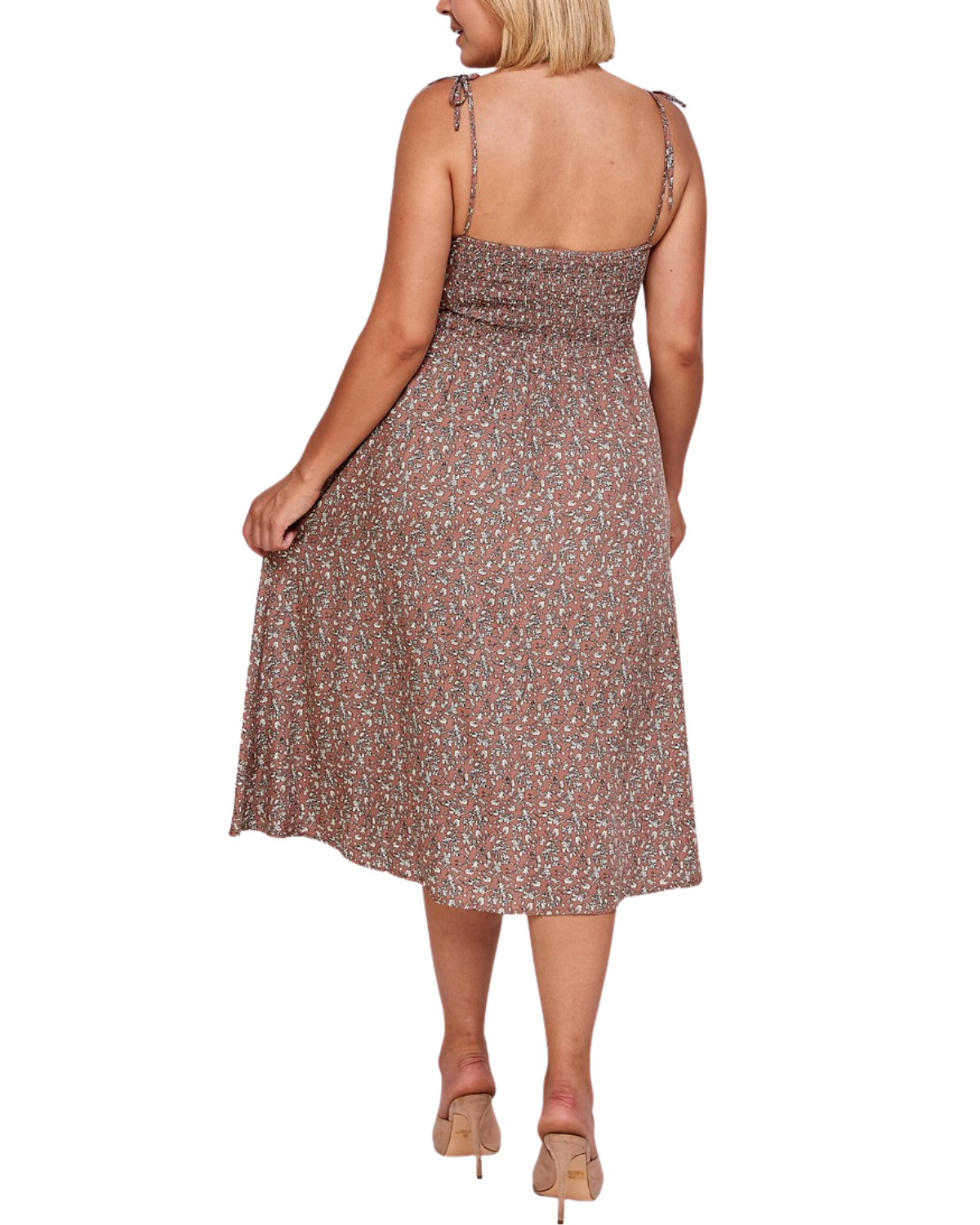 Blush BJ Plus Size Floral Print Midi Dress - D3933x