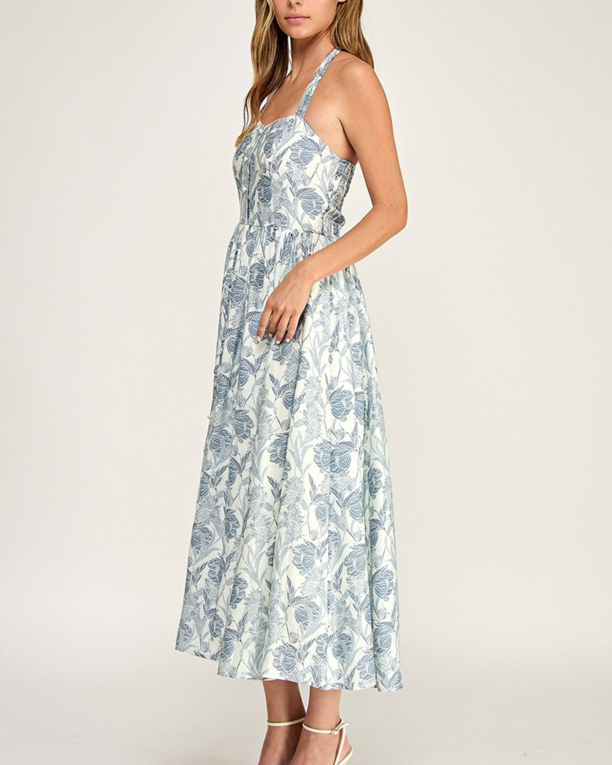 Blush BJ Floral Halter Midi Dress - D5713