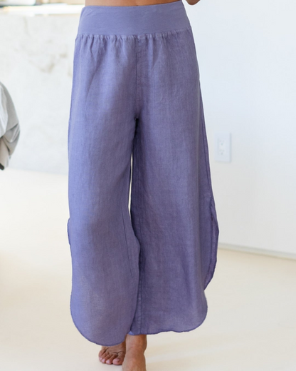 Splendid Iris Linen Side Slit Pants - 21-226
