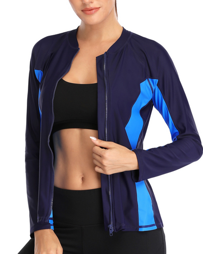 2025 Charmo Front Zipper Long Sleeve Rash Guard - D5064