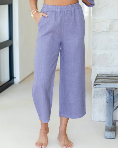 Splendid Iris Linen Wide Cropped Pants - 21-235