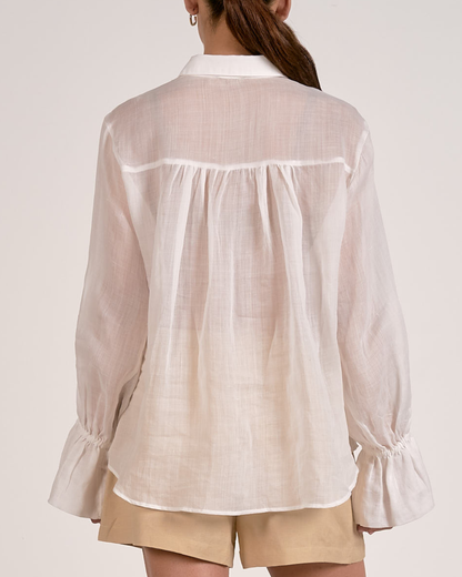 Elan Flowy Button Down Shirt - RA11633