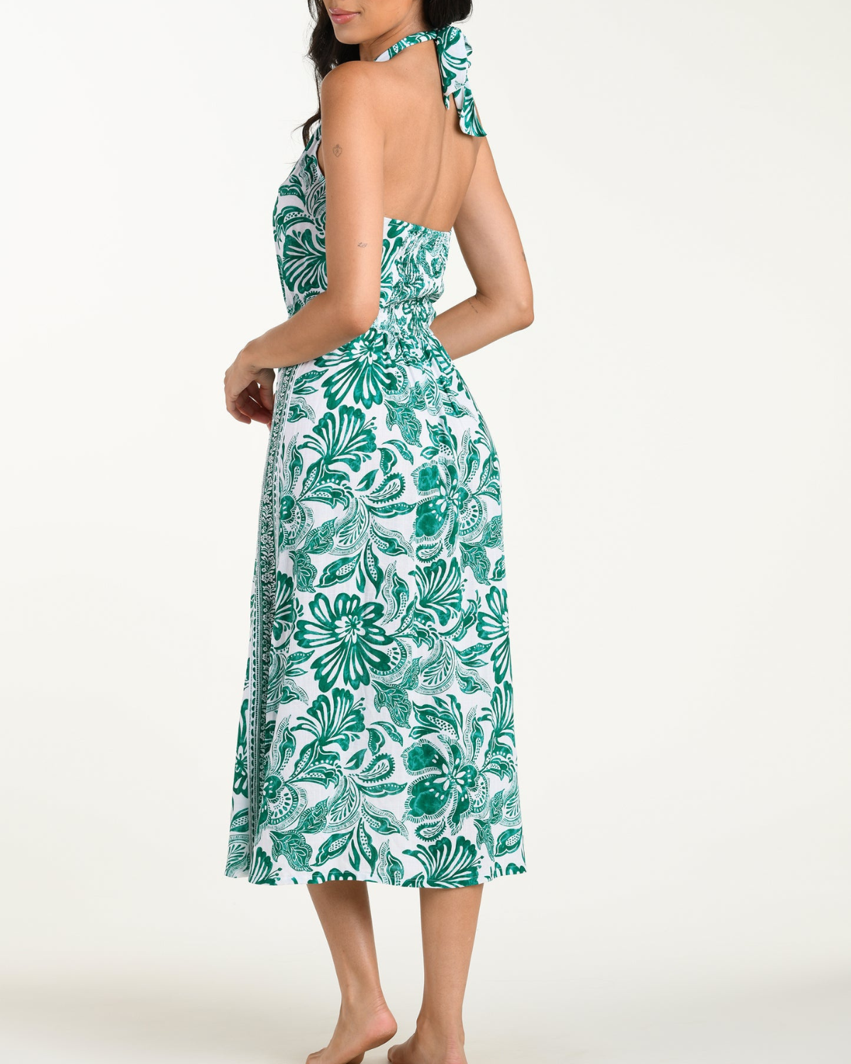 La Blanca Botanical Brocade Knotted Halter Dress (More Colors Available) - LB6CC67