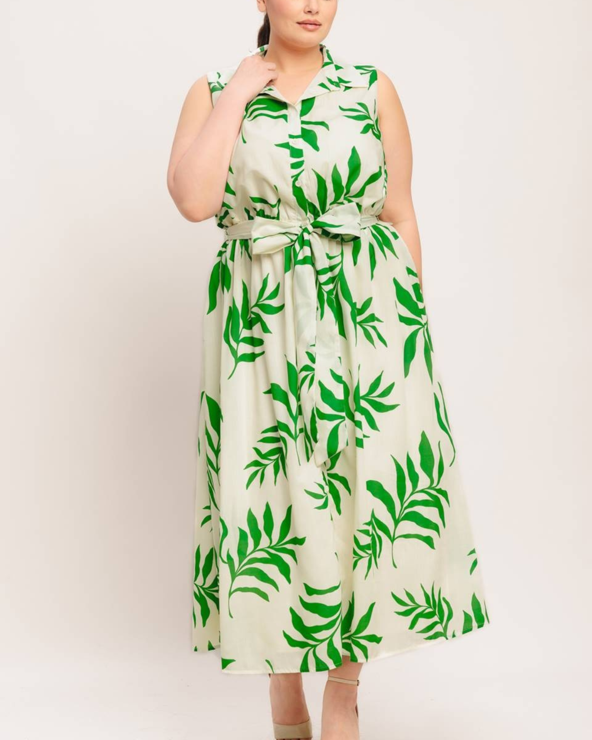 Sung Light Clothing Plus Printed Woven Midi Dress - LVE2865