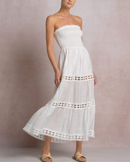 Elan Tiered Strapless Maxi Dress (More colors available) - VCL50169