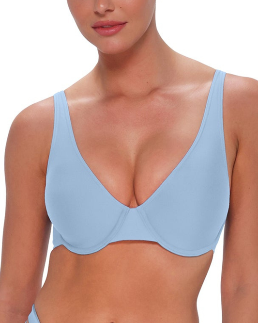 Sunsets Solids Blue Whisper Ally Underwire D+ Bikini Top - 572