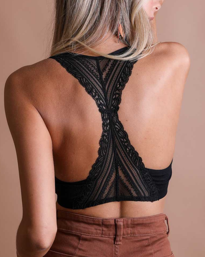 Leto Romantic Lace Racerback Bralette - YL-5521