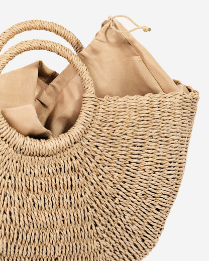 Fame Half Moon Straw Tote (More Colors Available) - MMA4018