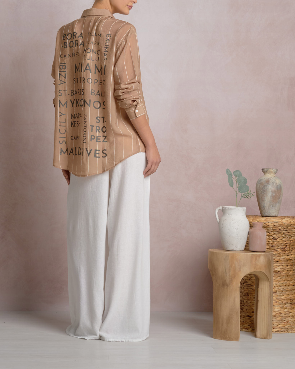 Elan Button Up CollarCover Up Shirt - TSP11086