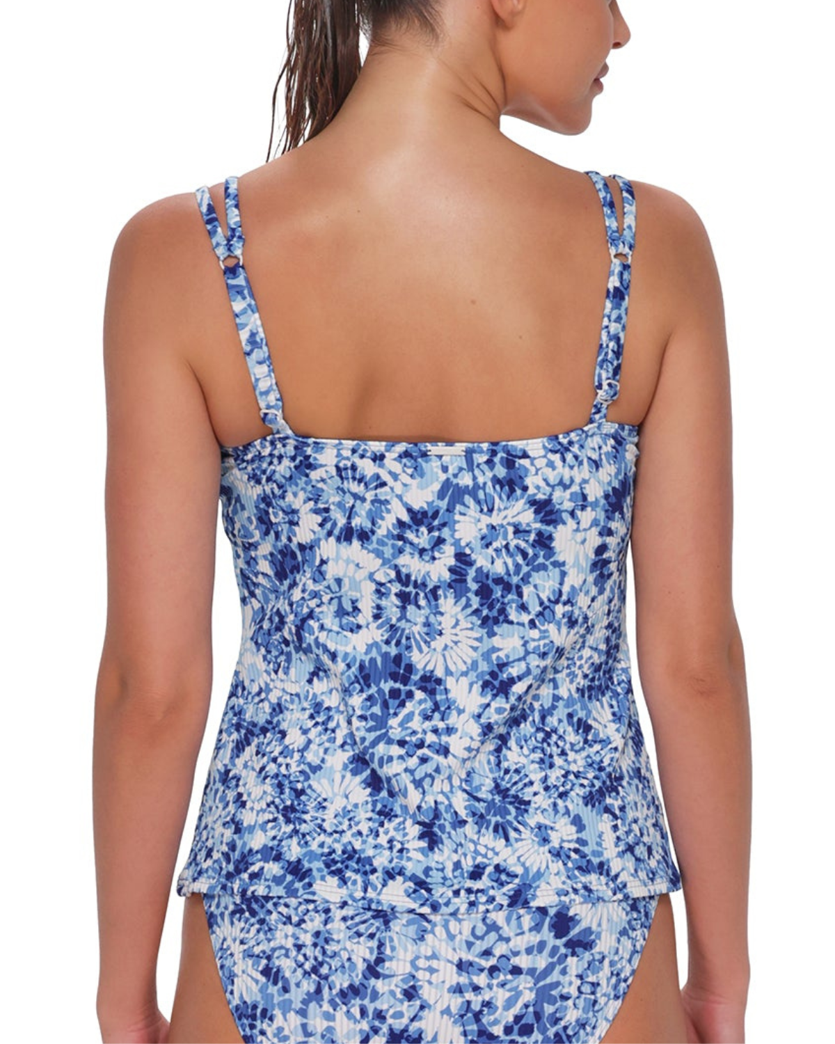 Sunsets Island Ink Rib Taylor Underwire D+ Tankini Top - 75