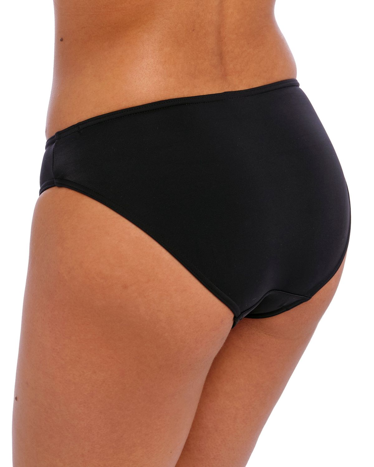 Model wearing a bikini brief bottom in black
