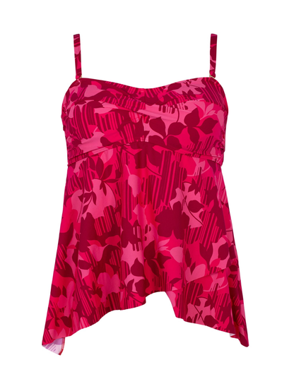 Sunsets Escape Rambling Rose Molly Bandeau Underwire Tankini Top - 947T