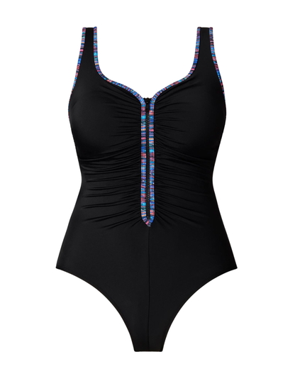 Shape Solver Sport Shirred Zipper One Piece - SVS260104