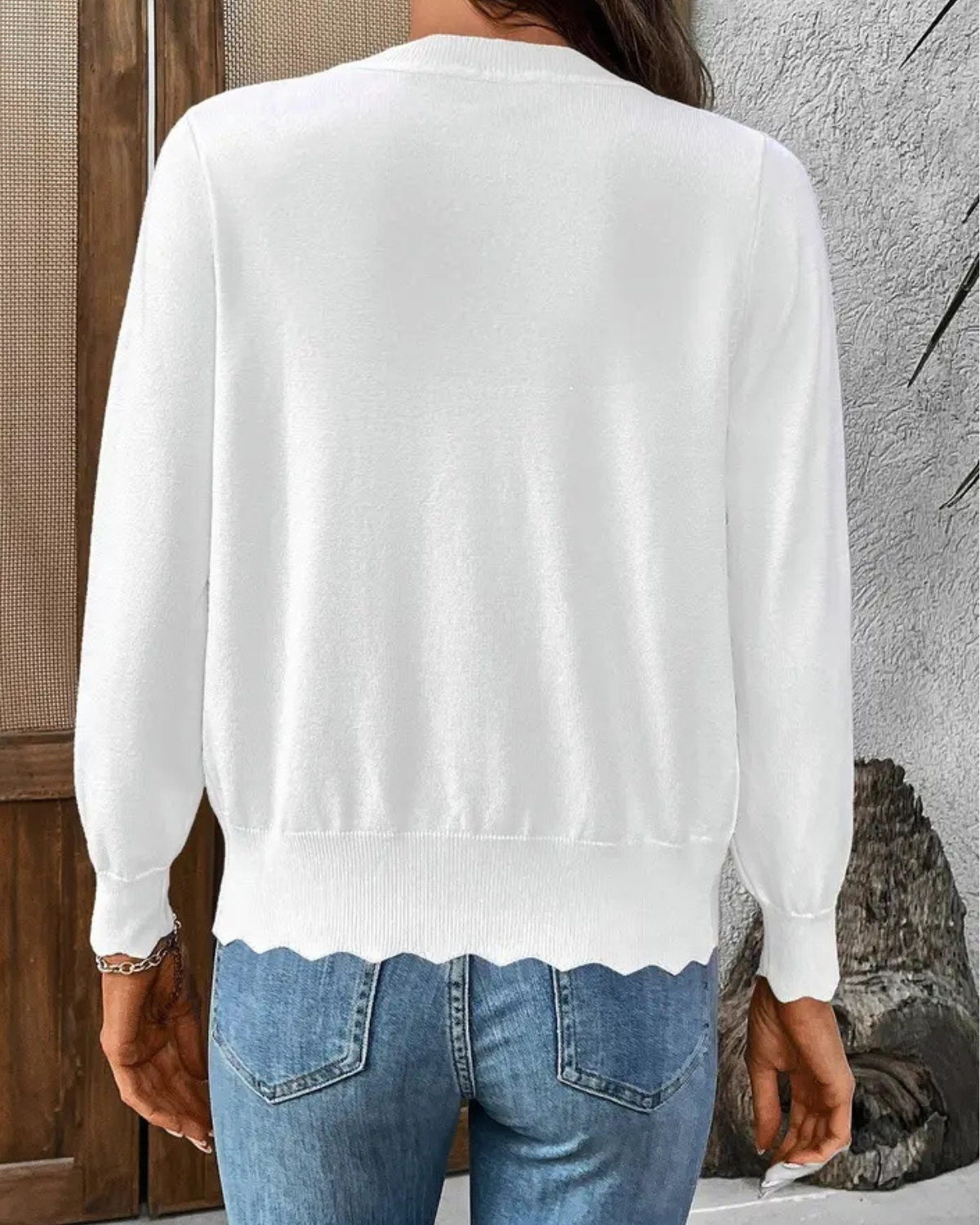Lovesoft Lightweight Scalloped Edge V-Neck Knit Cardigan (More Colors Available) - MD296