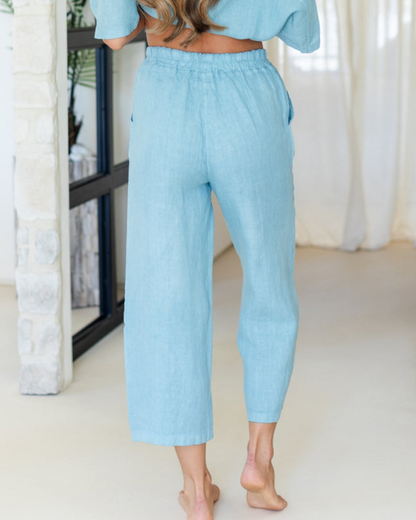 Splendid Iris Linen Wide Cropped Pants - 21-235