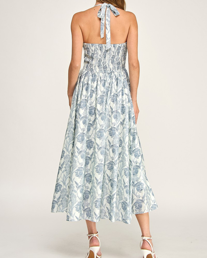 Blush BJ Floral Halter Midi Dress - D5713