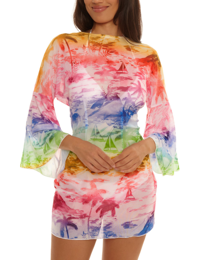 Becca by Rebecca Virtue Fiji Tie Front Tunic Cover Up - 1838671