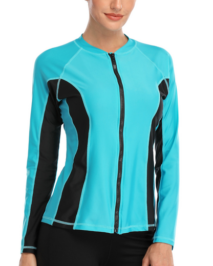 2025 Charmo Front Zipper Long Sleeve Rash Guard - D5064
