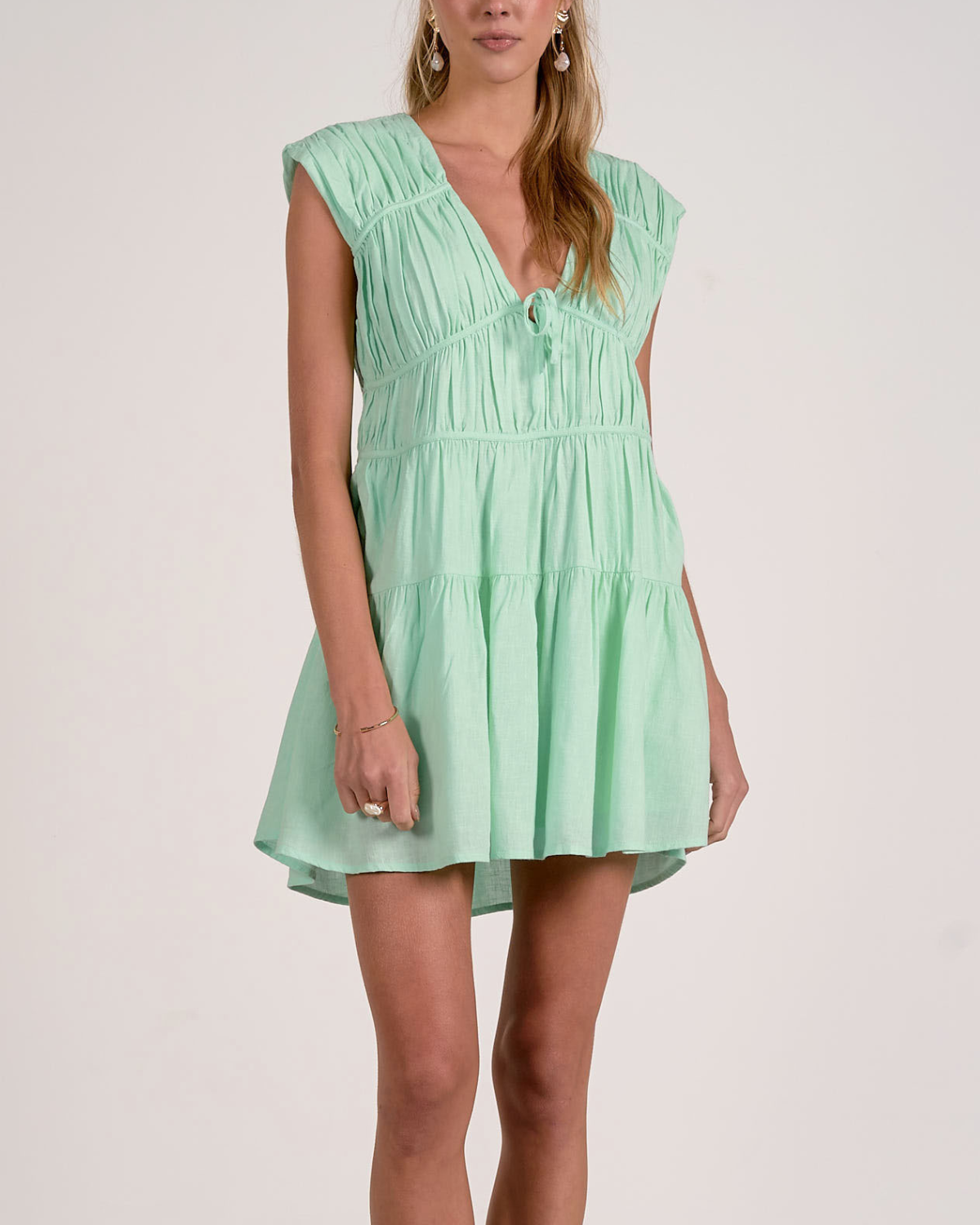 Elan Tiered Mini Dress - Tl50218 (More Colors Available)