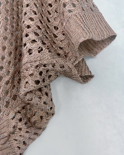 JC Sunny Eyele Open Knit Metallic Cardigan with Front Tie - JC063344