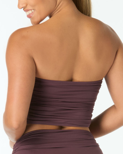 Carmen Marc Valvo Solids Flower Applique Bandeau Crop Top (More Colors Available) - C7G380