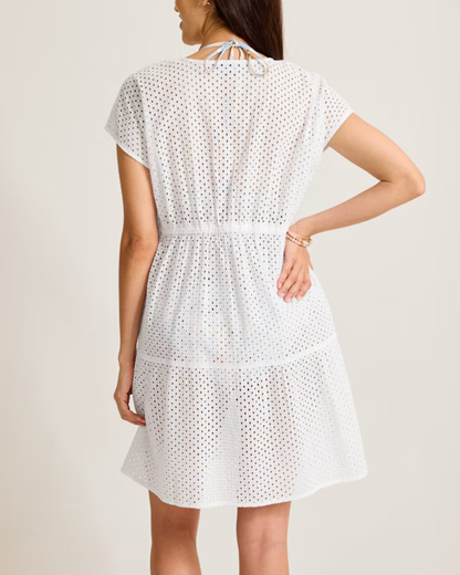 Tommy Bahama Eyelet Cotton V-Neck Coverup Dress - SS500742