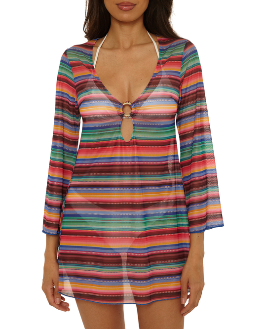 Becca by Rebecca Virtue Vallarta Mesh Tunic Cover Up - 4060671