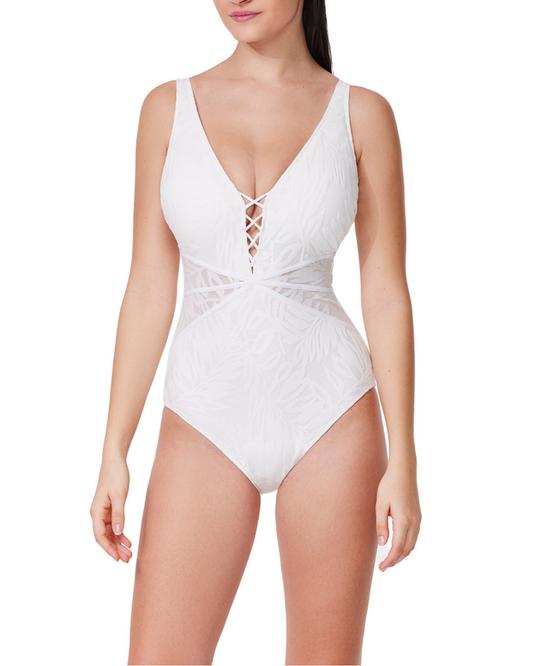 Profile by Gottex Skyfall Textured V Neck D Cup One Piece (More colors available) - E26042D33