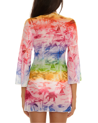 Becca by Rebecca Virtue Fiji Tie Front Tunic Cover Up - 1838671