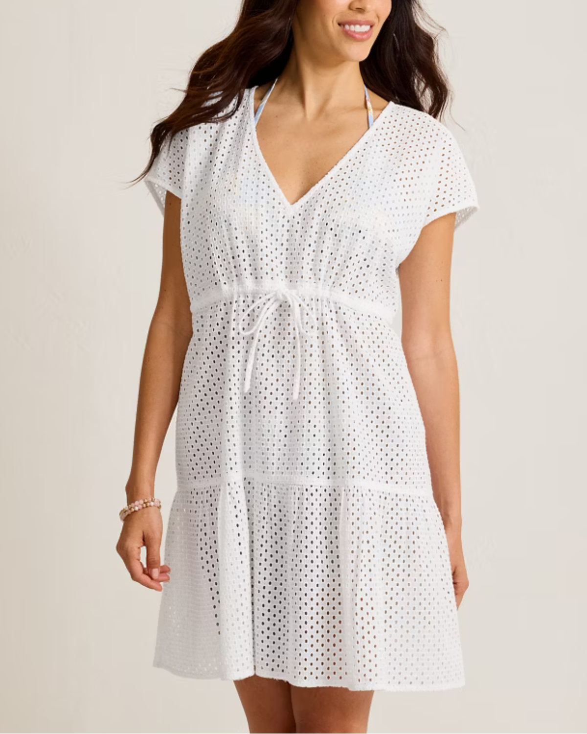 Tommy Bahama Eyelet Cotton V-Neck Coverup Dress - SS500742