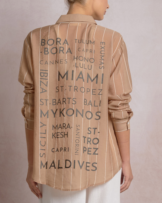 Elan Button Up CollarCover Up Shirt - TSP11086