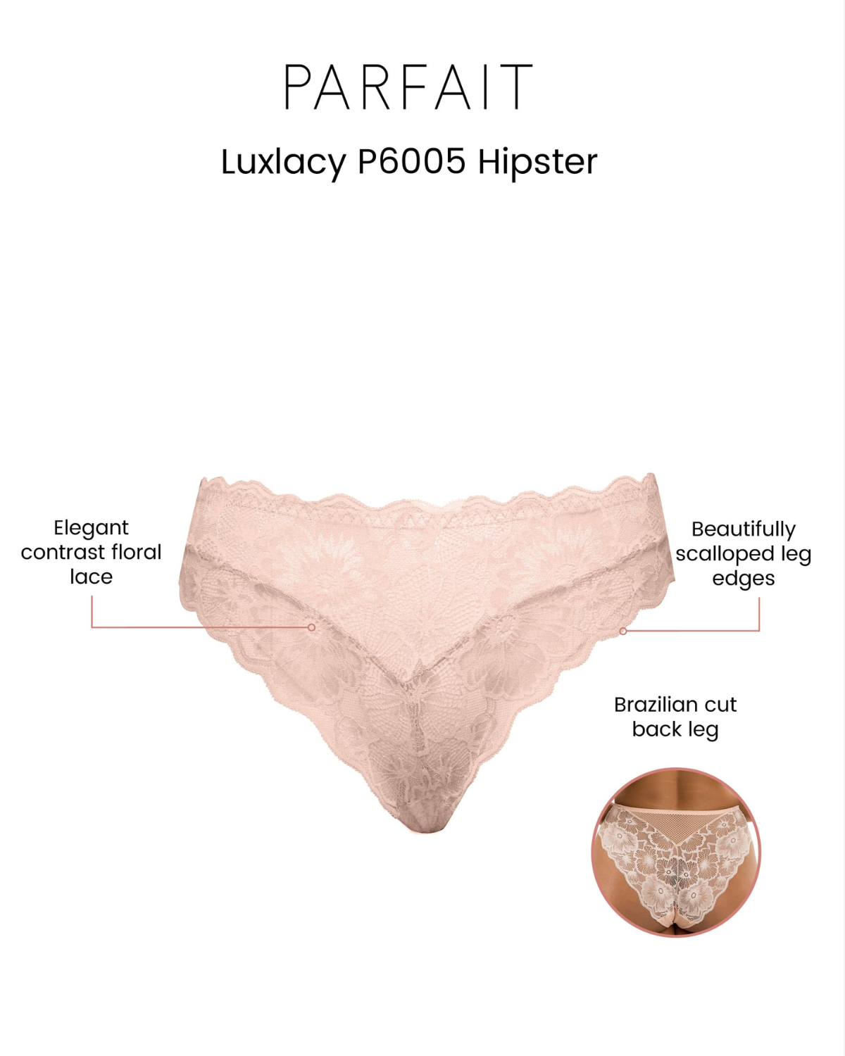 Parfait Luxlacy Lace and Mesh Hipster Panty - P6005