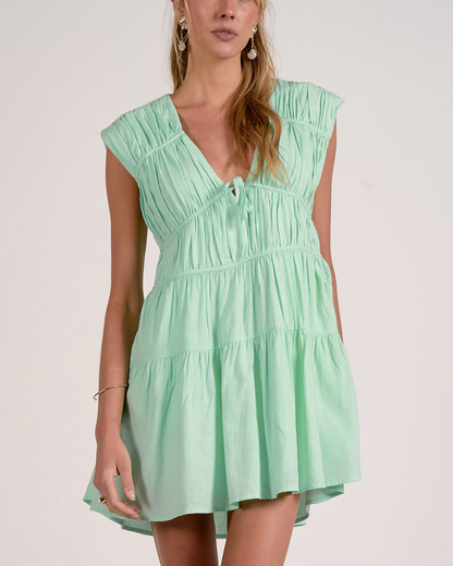 Elan Tiered Mini Dress - Tl50218 (More Colors Available)
