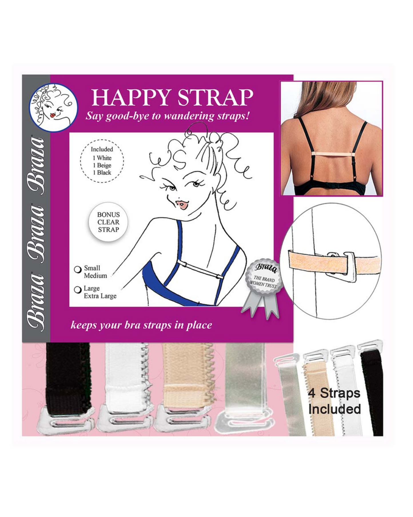 Braza Happy Strap® Adjustable Bra Converter -  Assorted - 50801