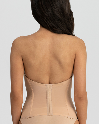 Low Back Strapless Waist Cincher Strapless Plunge Shapewear