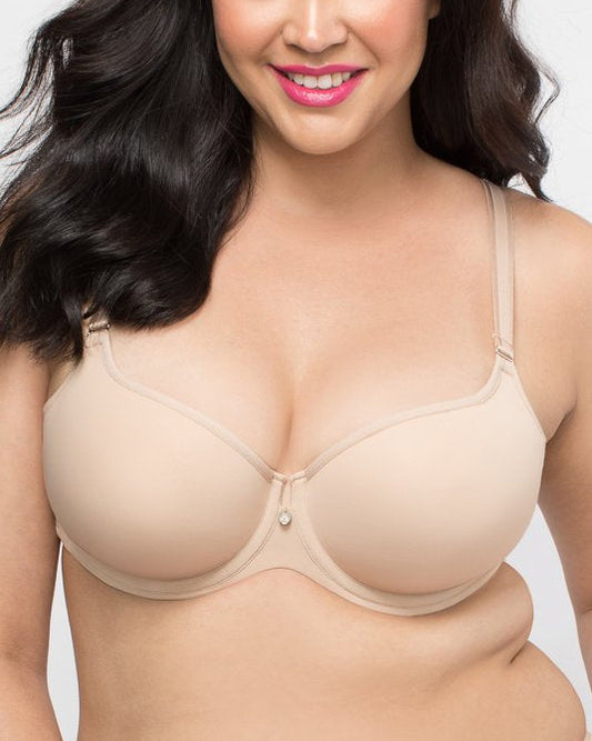 Curvy Couture Tulip Smooth Underwire T-Shirt Bra (More colors available) - 1274 - Nude