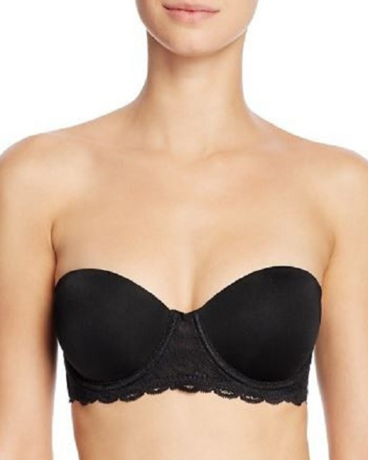 Calvin Klein seamless strapless bra with side fastening in black - ShopStyle