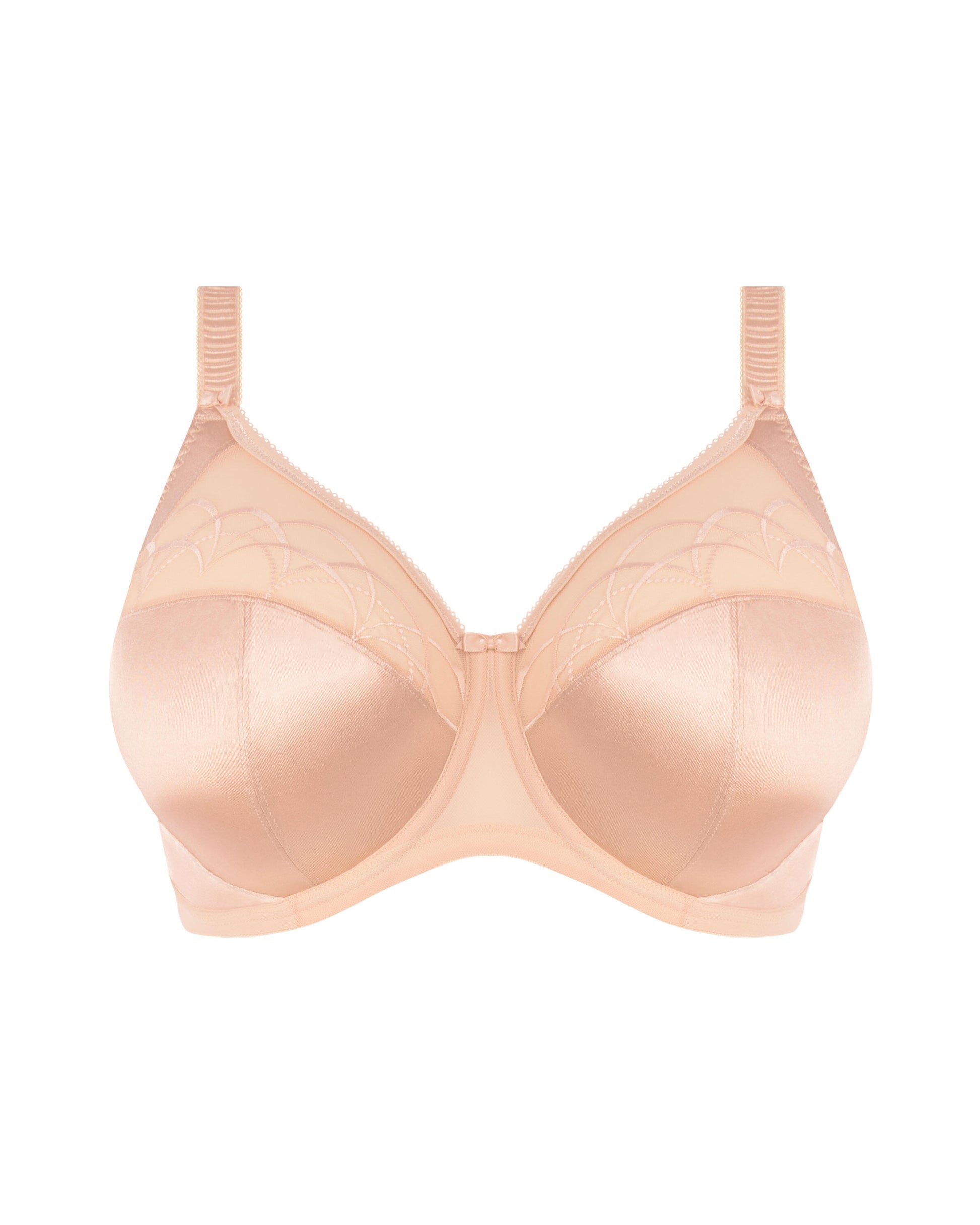 Flat lay of a soft cup underwire bra in nude beige