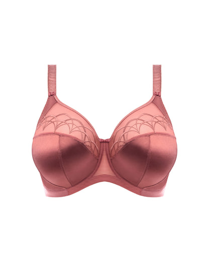 Flat lay of a soft cup underwire bra in rose pink